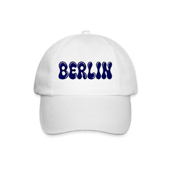 Berlin Typo Blob Blue - Baseballkappe - Weiß/Weiß - Vorne