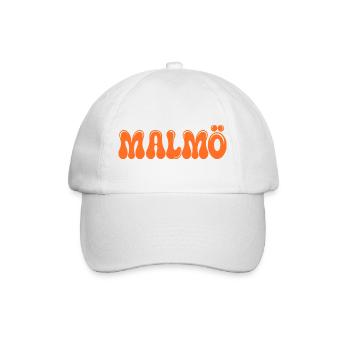 Malmö Neon Orange Retro - Baseballkappe - Weiß/Weiß - Vorne