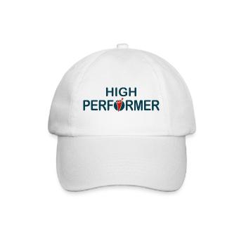 High Performer – Starkes Motiv - Baseballkappe - Weiß/Weiß - Vorne