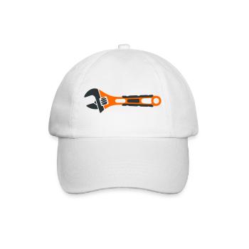 Rollgabelschluessel Grafik - Baseballkappe - Weiß/Weiß - Vorne