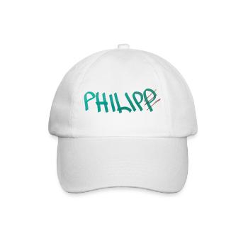 Geschenkidee für Philip - Baseballkappe - Weiß/Weiß - Vorne