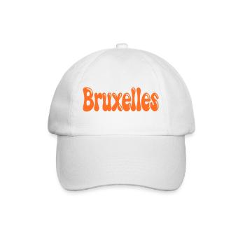 Brüsseler Orange Tippfehlerblasen - Baseballkappe - Weiß/Weiß - Vorne