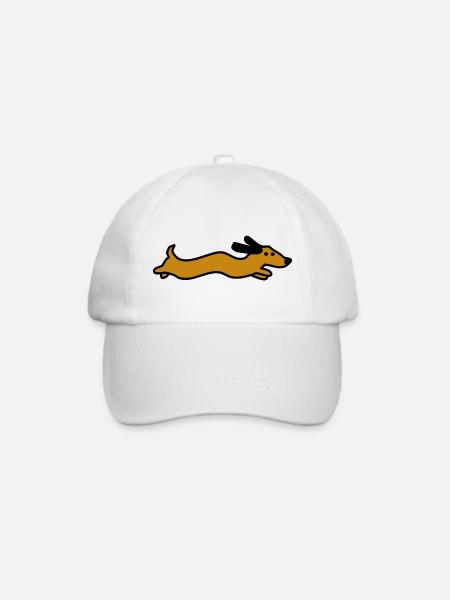 Lustiger Dackel Hundesport - Baseballkappe - Weiß/Weiß