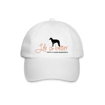 Life is better with a Silken - Baseballkappe - Weiß/Weiß - Vorne