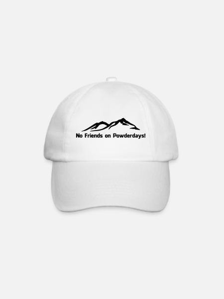 No friends on Powderdays - Baseballkappe - Weiß/Weiß