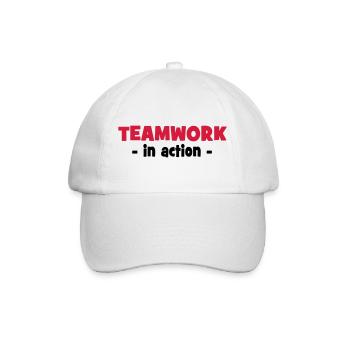 Teamwork in Action - Baseballkappe - Weiß/Weiß - Vorne
