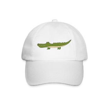 Krokodil - Baseballkappe - Weiß/Weiß - Vorne
