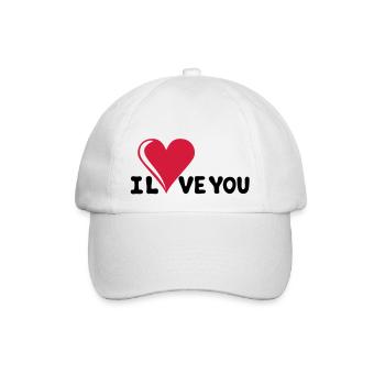 I LOVE YOU - Baseballkappe - Weiß/Weiß - Vorne