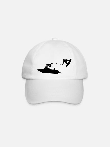 wakeboat_1 - Baseballkappe - Weiß/Weiß