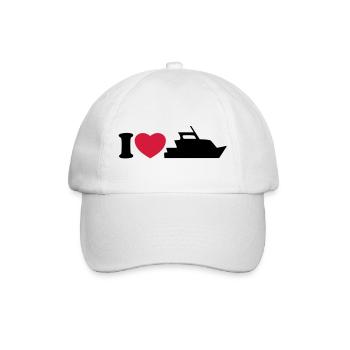 I love my yacht - Ich liebe meine Yacht - Baseballkappe - Weiß/Weiß - Vorne