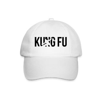 kung fu - Baseballkappe - Weiß/Weiß - Vorne