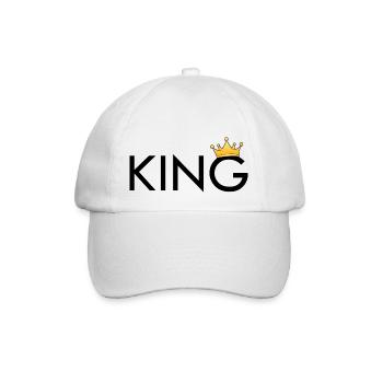 KING mit Krone - Baseballkappe - Weiß/Weiß - Vorne
