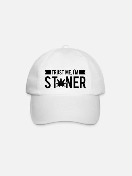 trust_me_im_stoner__1_f1 - Baseballkappe - Weiß/Weiß
