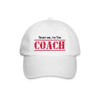 Trust me, I'm the COACH, any colours - Baseballkappe - Weiß/Weiß - Vorne