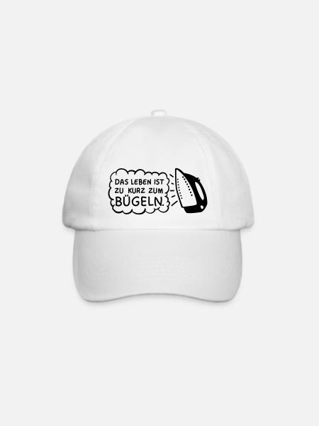 Das Leben ist zu kurz zum bügeln - Baseballkappe - Weiß/Weiß