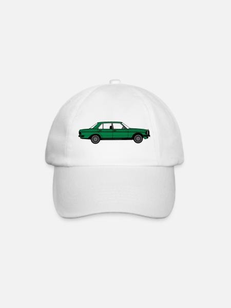 MB W123 ,Youngtimer ,Oldtimer, seitlich ..(25) - Baseballkappe - Weiß/Weiß