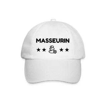 Massage / Masseur / Masseuse / Job - Baseballkappe - Weiß/Weiß - Vorne