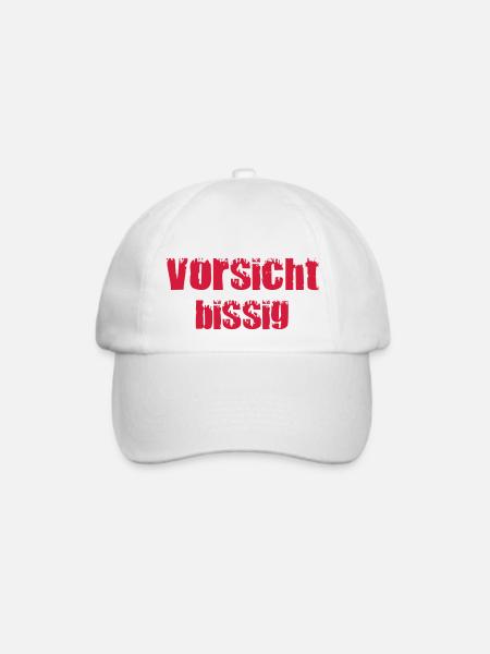 Vorsicht Bissig - Baseballkappe - Weiß/Weiß