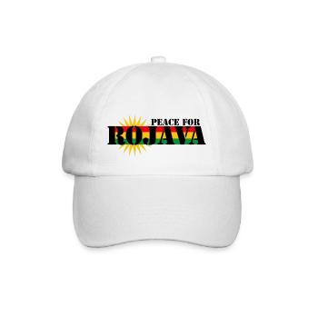 Peace For Rojava 2 Kurdistan T-Shirt - Baseballkappe - Weiß/Weiß - Vorne