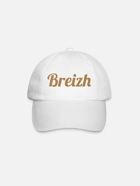 Bretagne - Breizh - BZH - Baseballkappe - Weiß/Weiß