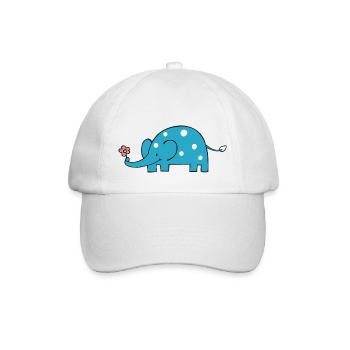 Kleine blaue Ellie - Baseballkappe - Weiß/Weiß - Vorne