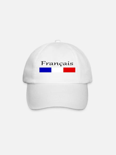 Französische Trikolore - Baseballkappe - Weiß/Weiß