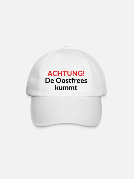 ACHTUNG! De Oostfrees kummt - Baseballkappe - Weiß/Weiß