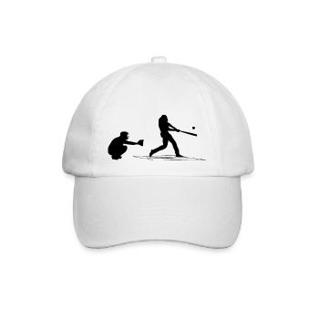 Baseball catcher, batter and umpire baseball game - Baseballkappe - Weiß/Weiß - Vorne