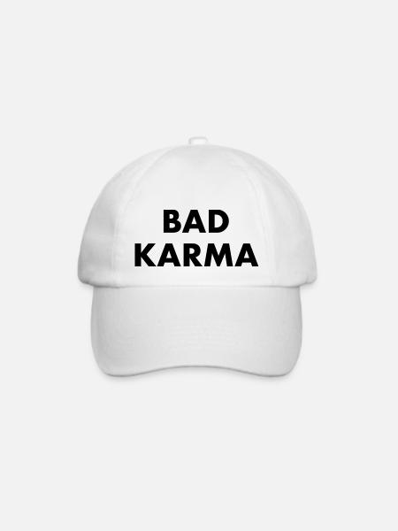 BAD KARMA schlechtes Karma böses Karma negatives - Baseballkappe - Weiß/Weiß