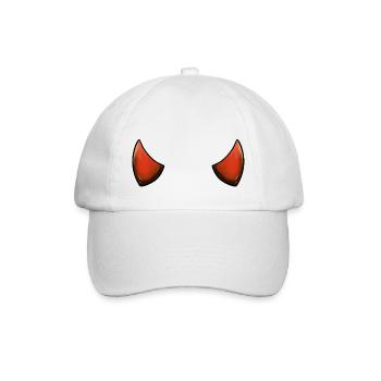 Teufelshorn Teufel Hörner Teufelsweib Teufelskerl - Baseballkappe - Weiß/Weiß - Vorne