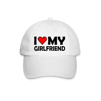 I love my girlfriend - Baseballkappe - Weiß/Weiß - Vorne