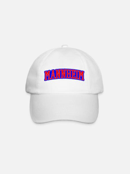 Mannheim Wortmarke Rot Blau - Baseballkappe - Weiß/Weiß