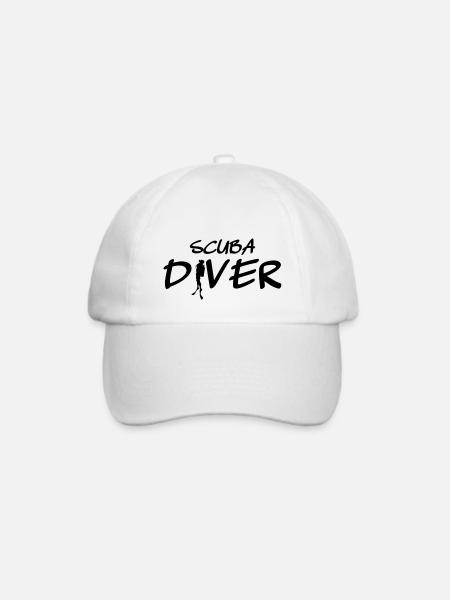 Taucher Geschenkidee - Baseballkappe - Weiß/Weiß