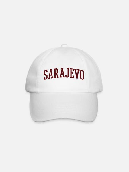 Sarajevo Vintage Schriftzug - Baseballkappe - Weiß/Weiß