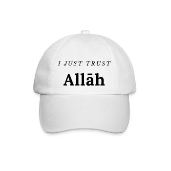 Ich vertraue Allāh einfach - Baseballkappe - Weiß/Weiß - Vorne