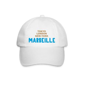 Stadt Marseille Frankreich Tourismus - Baseballkappe - Weiß/Weiß - Vorne