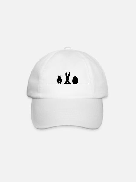 Ostern Hase Schaf Osterei Schatten - Baseballkappe - Weiß/Weiß