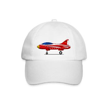 Flugzeug Fahrwerk Deutschland Flagge Rot - Baseballkappe - Weiß/Weiß - Vorne