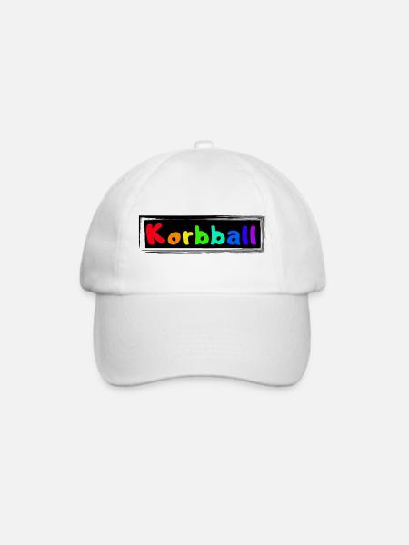 Korbball bunter Schriftzug - Baseballkappe - Weiß/Weiß