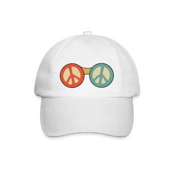 Sonnenbrille Frieden Frieden Symbol - Baseballkappe - Weiß/Weiß - Vorne
