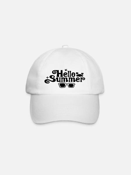 Hello Summer - Baseballkappe - Weiß/Weiß