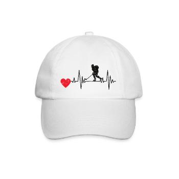 Eishockey Wintersport Geschenk Eishockeyteam - Baseballkappe - Weiß/Weiß - Vorne