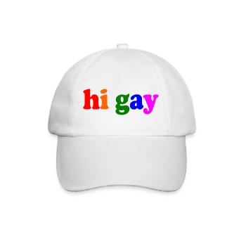 Hi gay - Baseballkappe - Weiß/Weiß - Vorne