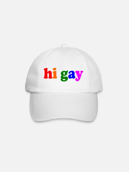 Hi gay - Baseballkappe - Weiß/Weiß