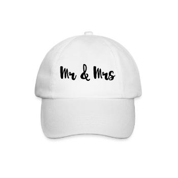 Mr & Mrs Design für Hochzeiten - Baseballkappe - Weiß/Weiß - Vorne