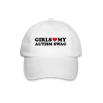 Girls Love My Autism Swag - Baseballkappe - Weiß/Weiß - Vorne