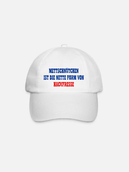 Mettschnütchen, Hackfresse - Baseballkappe - Weiß/Weiß