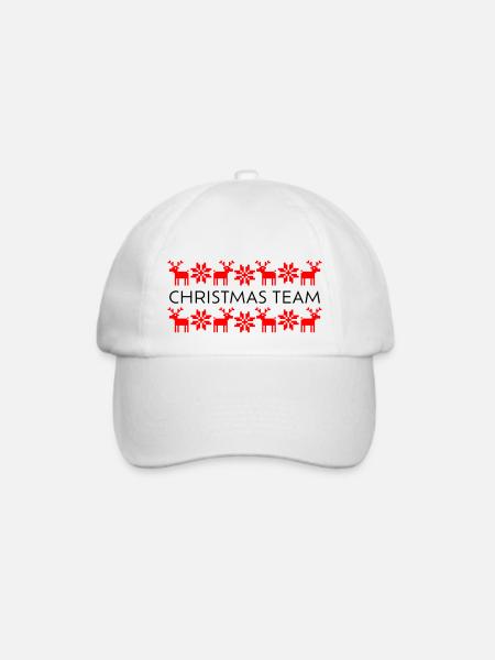 Elch Sterne Norwegen Ugly Christmas Team Santa - Baseballkappe - Weiß/Weiß