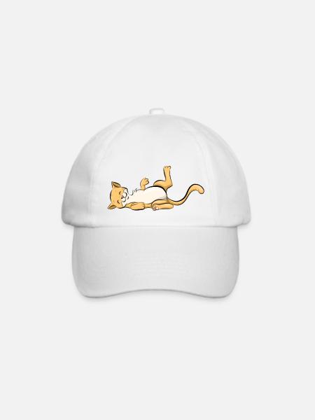 Katze - Baseballkappe - Weiß/Weiß