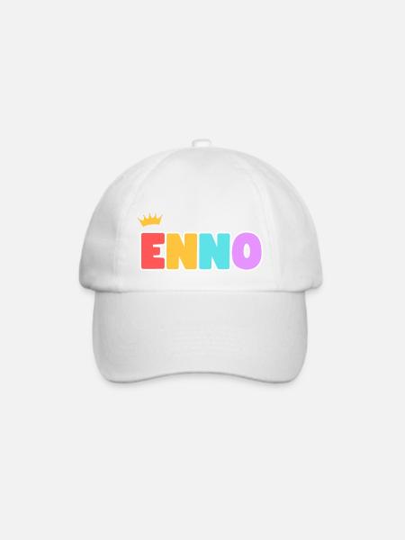 Enno! Personalisierbar - Baseballkappe - Weiß/Weiß
